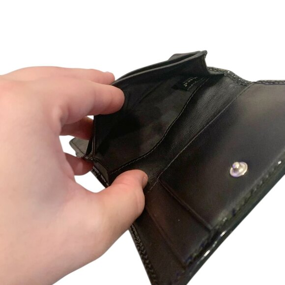 Vintage Black Coach Signature Jacquard Canvas Bifold Compact Wallet Card Case - Picture 12 of 14